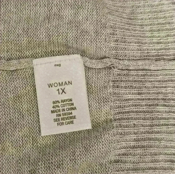 Roz & Ali Womens Gray Stud Embellished Boatneck Sweater Size XL NWT - Picture 9 of 9